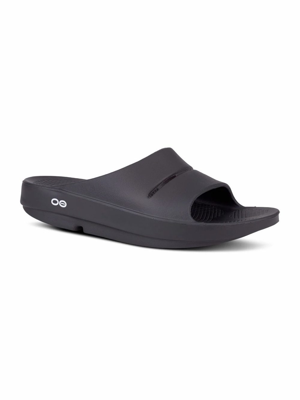 OOFOS OOahh Black Recovery Slide Sandals Comfort Cushioned Size 7/38